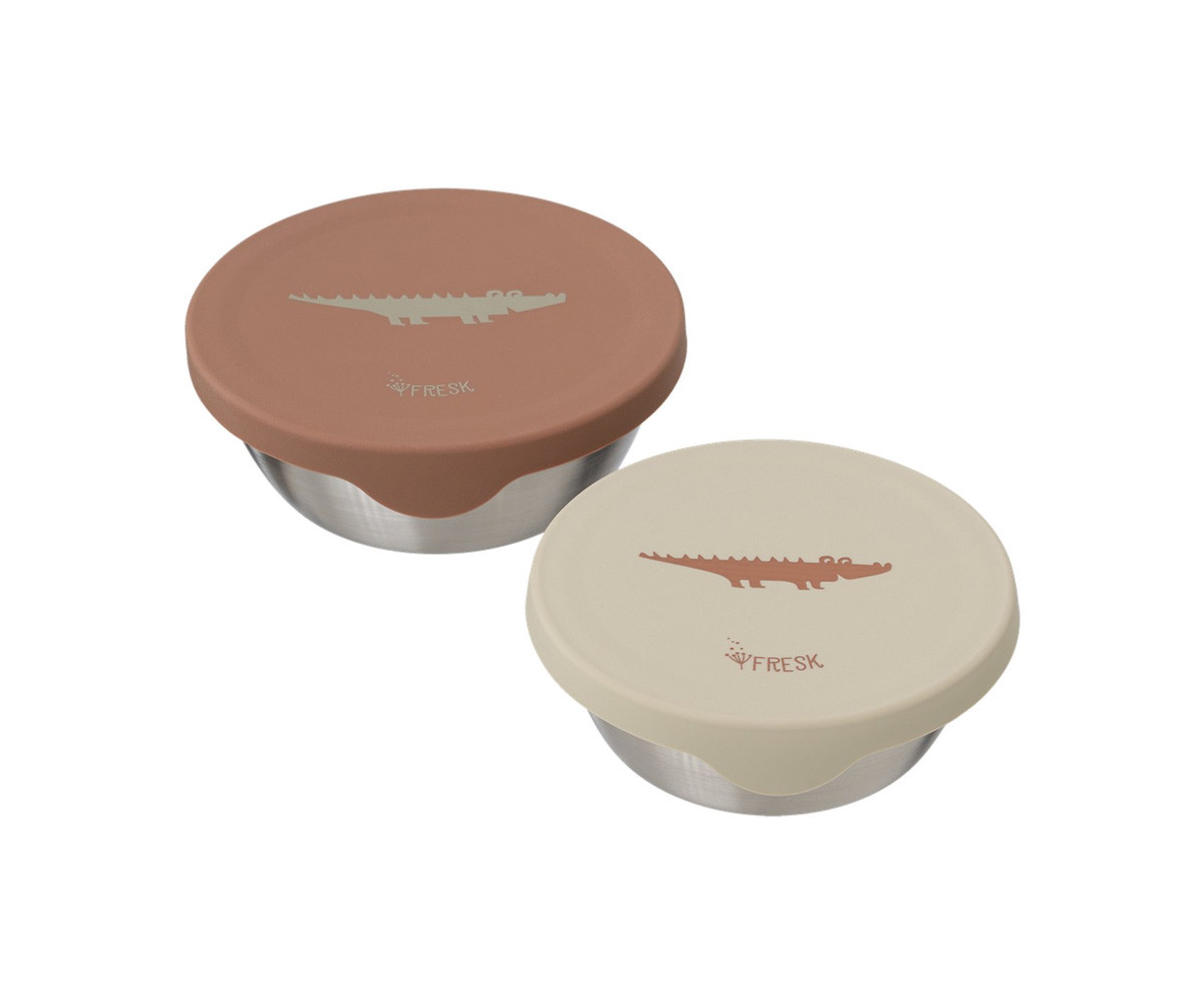 2 Snack Box Acciaio Inox Coccodrillo