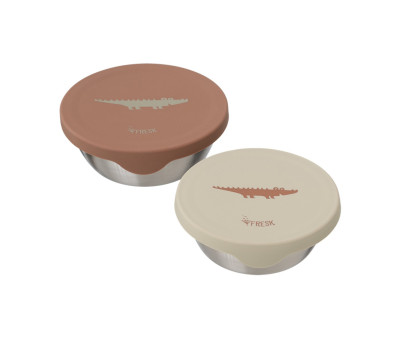 2 Snack Box Acciaio Inox Coccodrillo