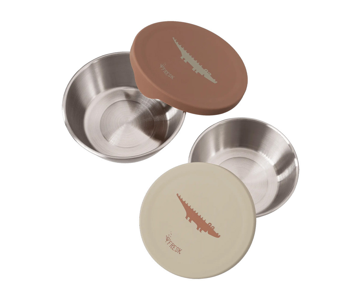 2 Snack Box Acciaio Inox Coccodrillo