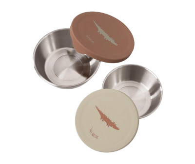 2 Snack Box Acciaio Inox Coccodrillo