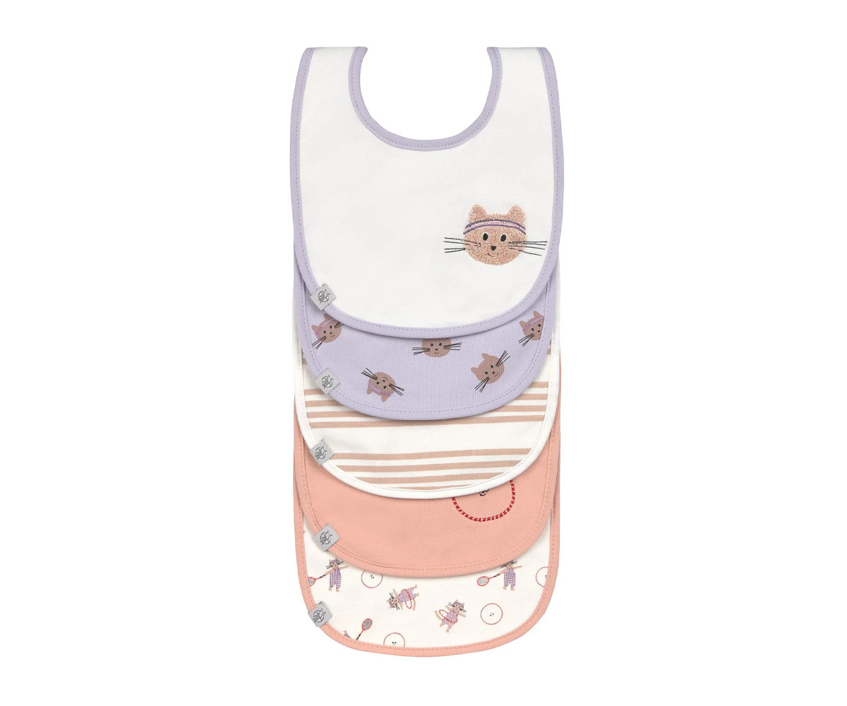 Pack de 5 Baberos Tiny Team Cat