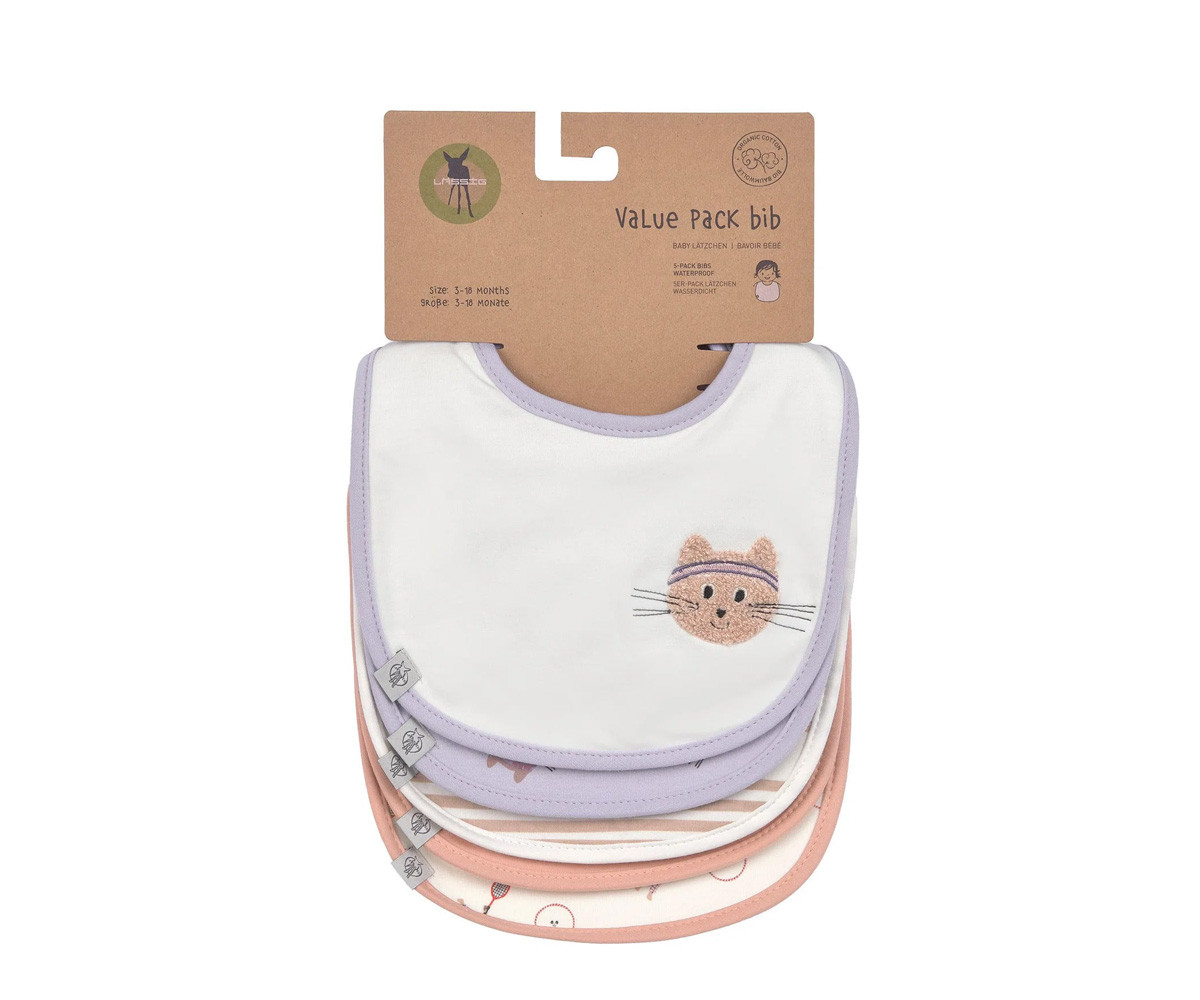 Pack de 5 Baberos Tiny Team Cat