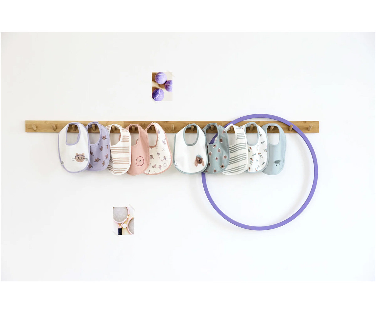 Pack de 5 Baberos Tiny Team Cat