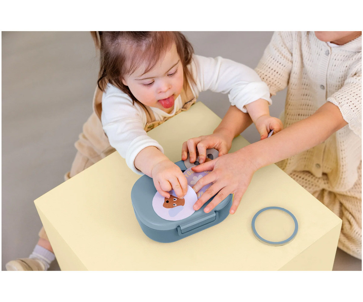 Caja de Almuerzo Style & Snack Pattern Party Blue