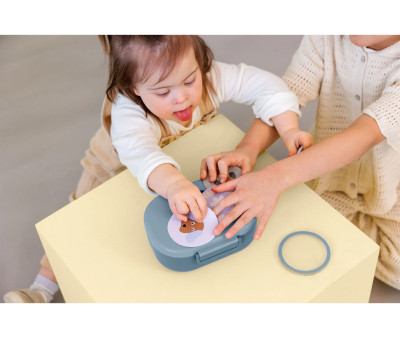 Caja de Almuerzo Style & Snack Pattern Party Blue