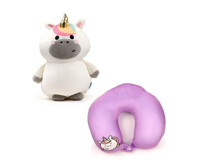 Cuscino da Viaggio e Peluche 2 in 1 Swapseazzz Unicorn Adoracorns