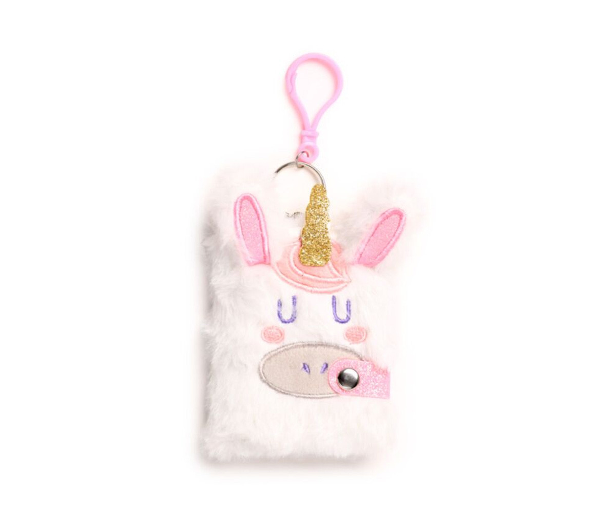 Mini Bloc de Notas de Peluche con Bolígrafo Unicornio Mágico