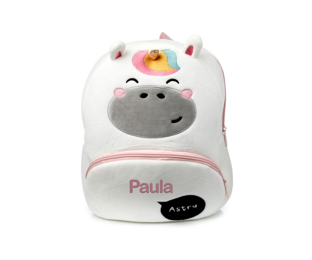 Mochila de Peluche Infantil Personalizable Unicornio Astra Adoracorns