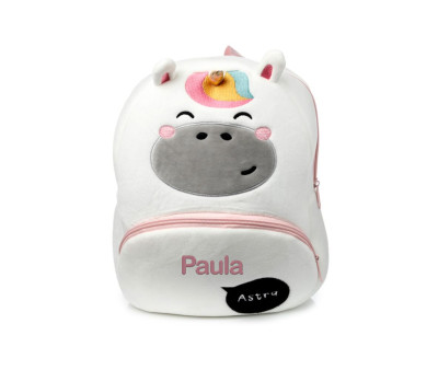Mochila de Peluche Infantil Personalizable Unicornio Astra Adoracorns