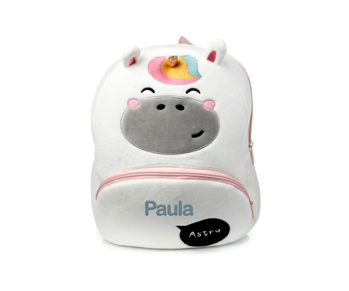 Mochila de Peluche Infantil Personalizable Unicornio Astra Adoracorns