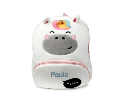 Mochila de Peluche Infantil Personalizable Unicornio Astra Adoracorns