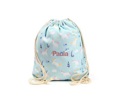 Mochila Saco Unicornio Mágico Personalizable