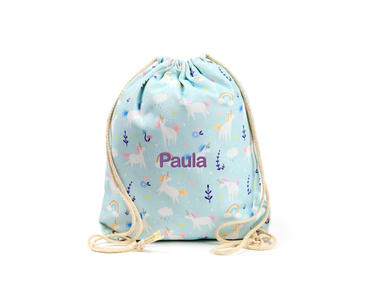Mochila Saco Unicornio Mágico Personalizable