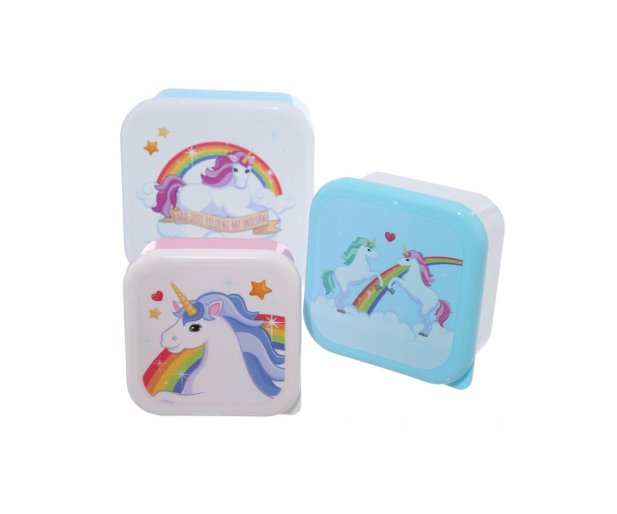 3 Scatoline Pranzo Rainbow Unicorn