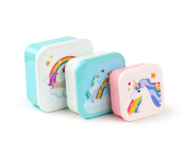 3 Scatoline Pranzo Rainbow Unicorn