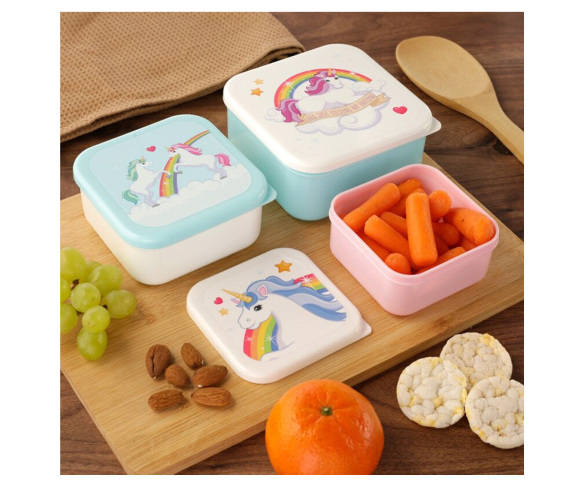 3 Scatoline Pranzo Rainbow Unicorn