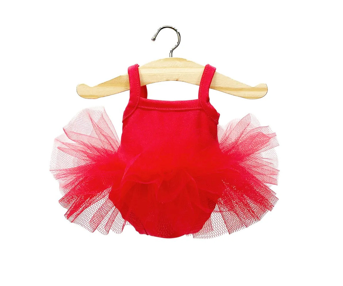 Tutu Célestine en Jersey y Tul Color Grenadine para Muñeco Gordis