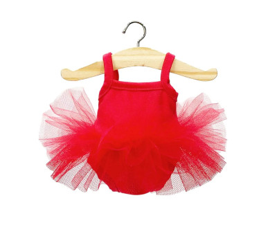 Tutu Célestine en Jersey y Tul Color Grenadine para Muñeco Gordis