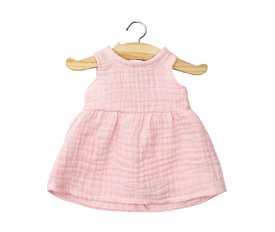 Vestido Faustine sin Mangas en Gasa de Algodón Fraise para Muñeco Gordis
