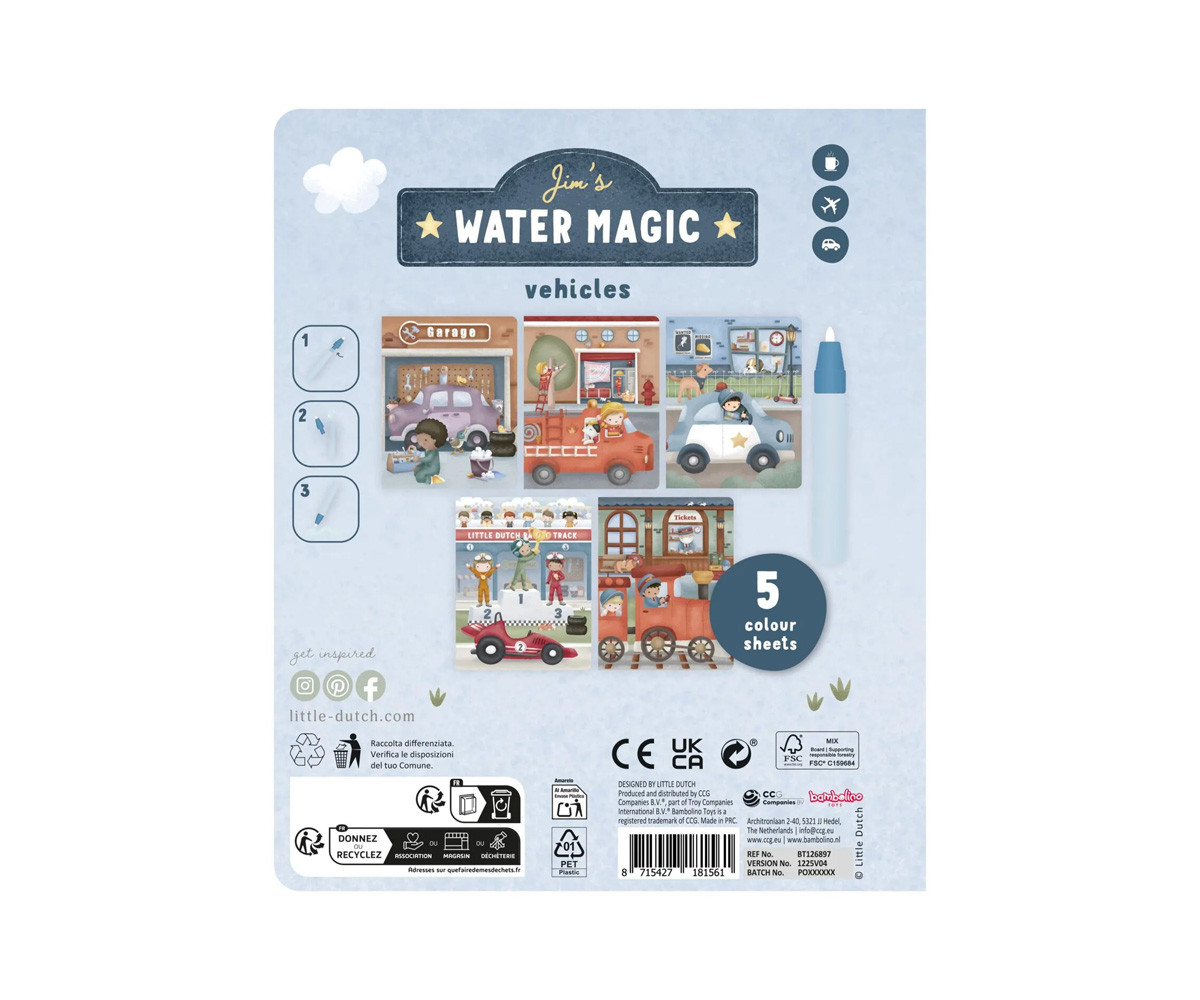 Libro Mágico Aqua para Colorear Jim Vehículos