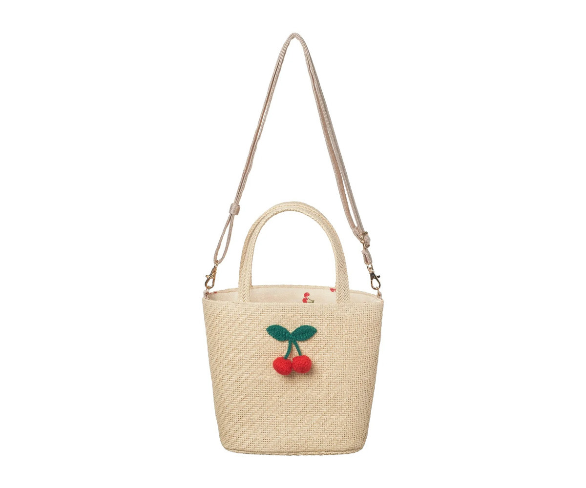 Bolso Cesta Crochet Cherry