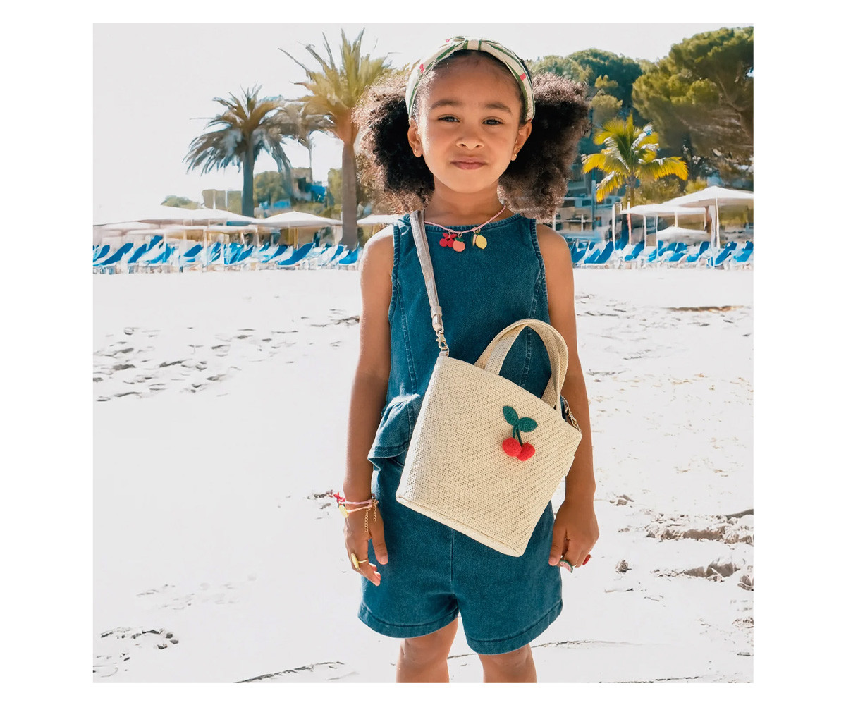 Bolso Cesta Crochet Cherry