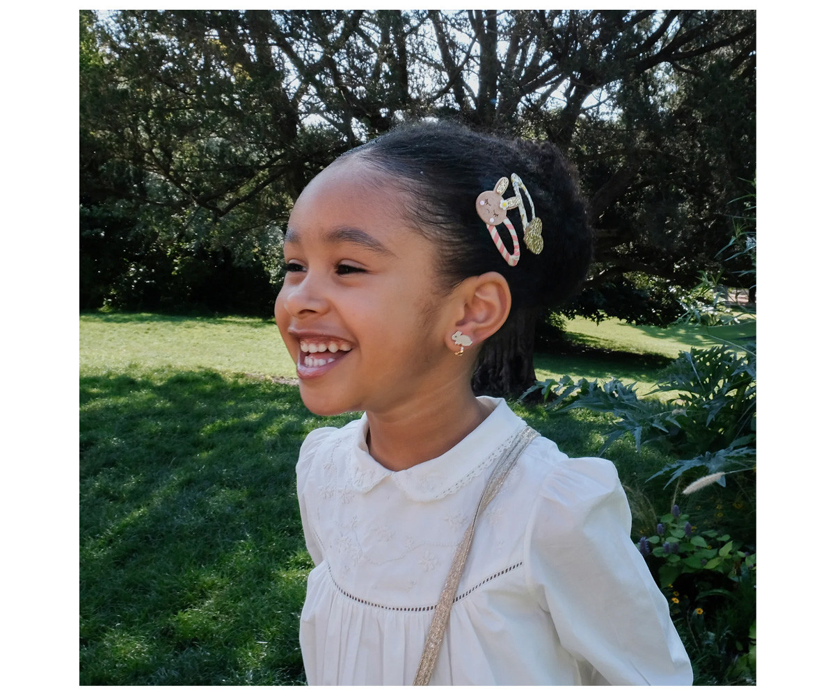 2 Clips Stripy Bunny