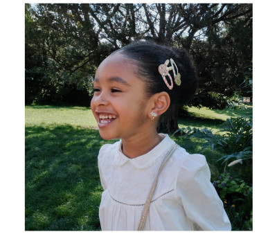 2 Clips Stripy Bunny