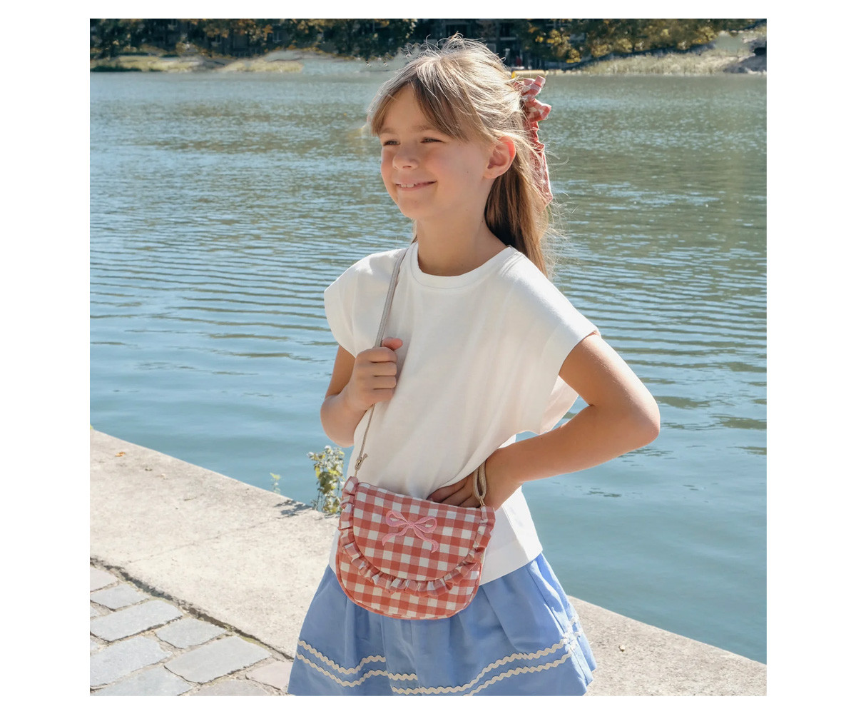 Bolso Infantil Gingham Ruffle Bow
