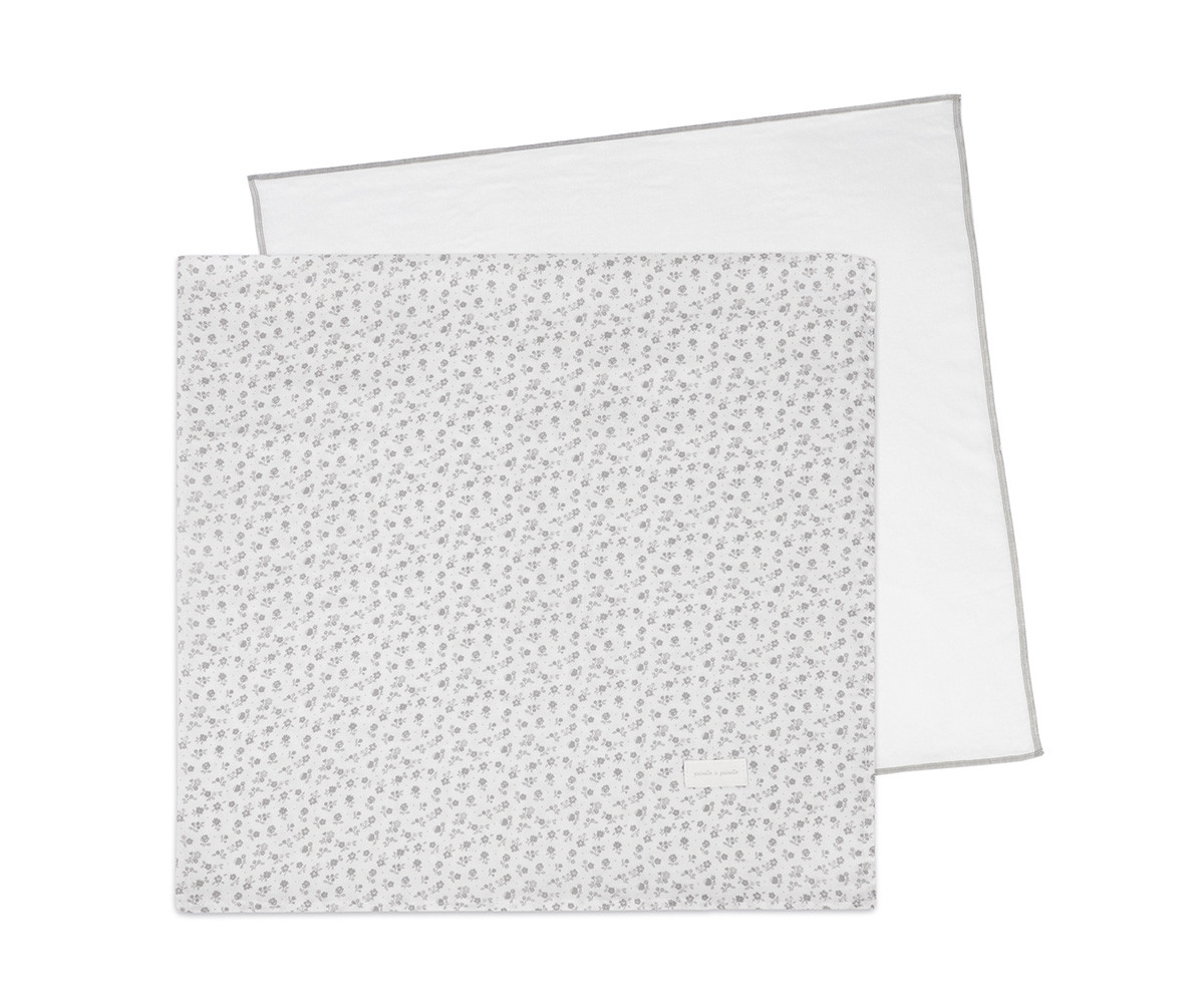 2 Mussoline 70x70cm Little Bloom Flower Grey