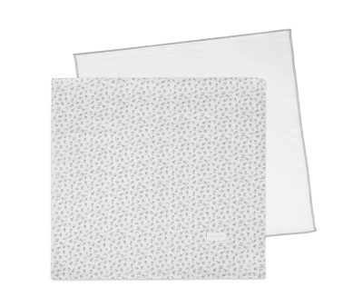 2 Mussoline 70x70cm Little Bloom Flower Grey