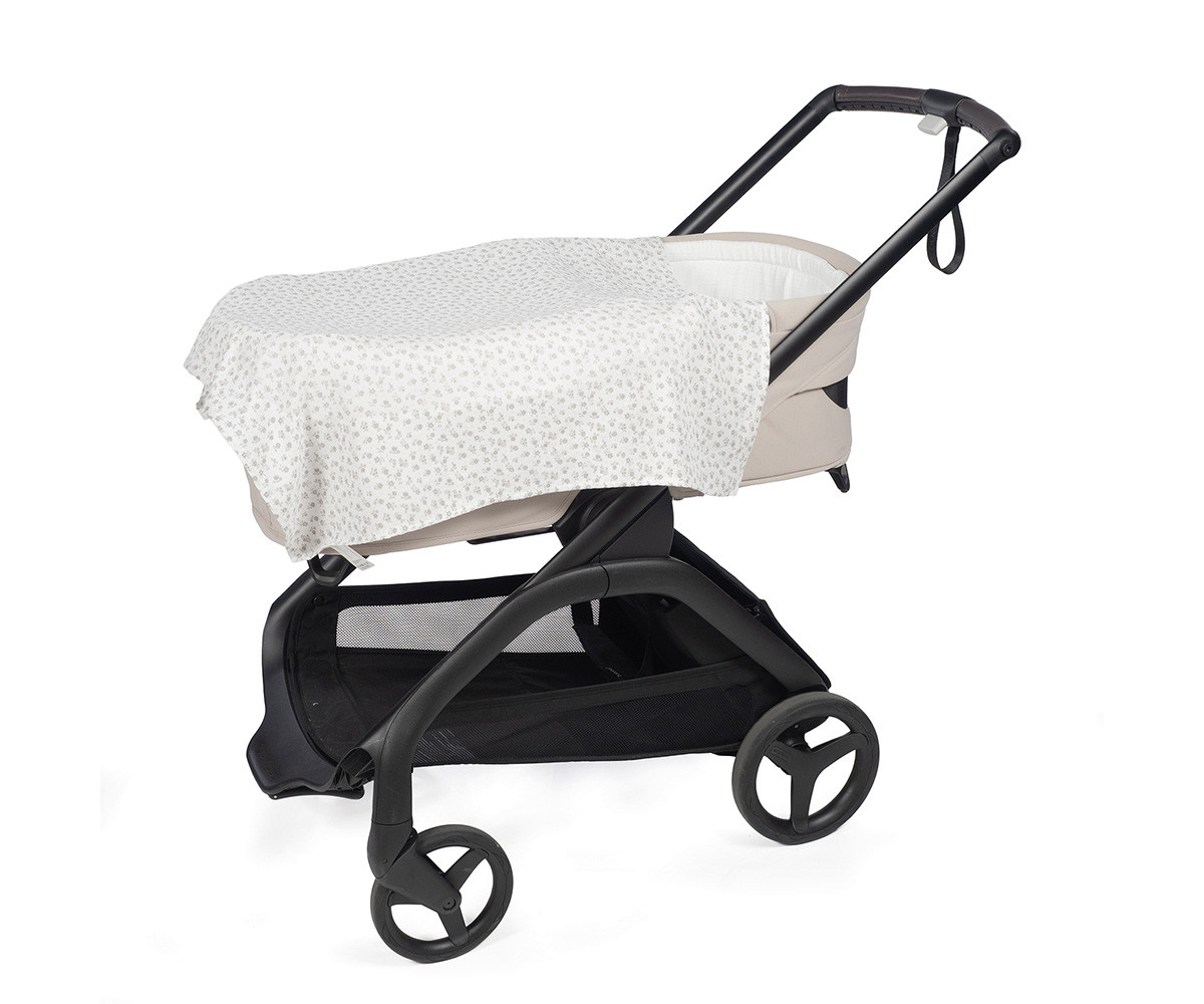 2 Mussoline 70x70cm Little Bloom Flower Grey