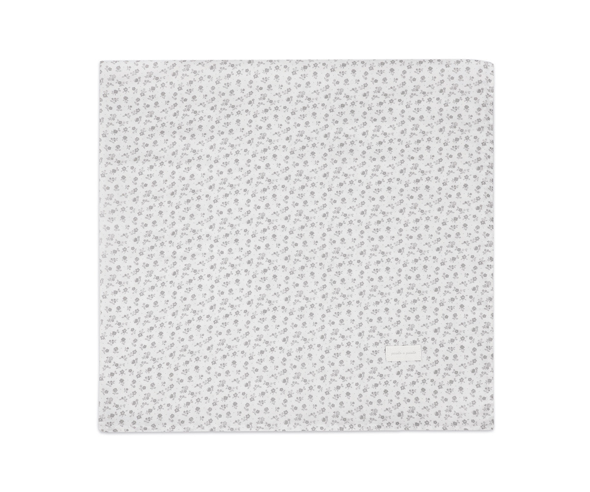 2 Mussoline 70x70cm Little Bloom Flower Grey