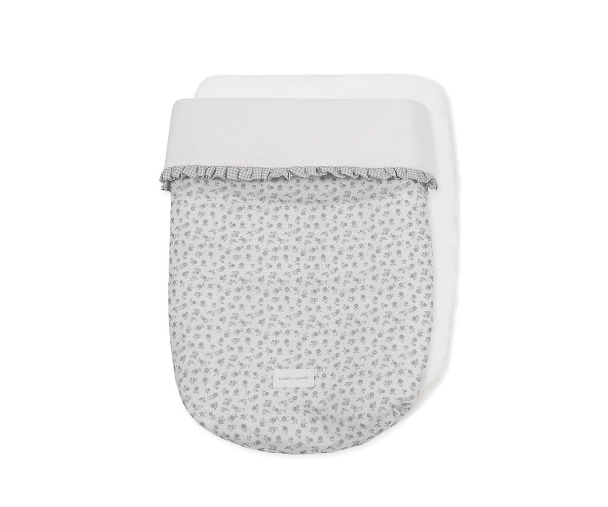 Saco Cuco Little Bloom Flor Gris