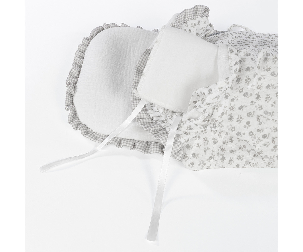 Saco Cuco Little Bloom Flor Gris