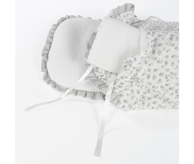 Saco Cuco Little Bloom Flor Gris