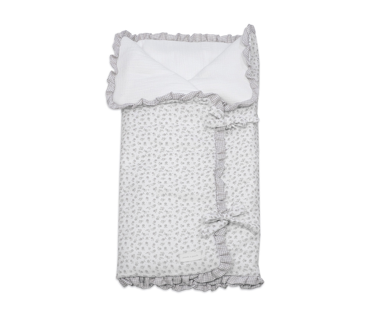 Sacco Nanna Coperta Little Bloom Flower Grey