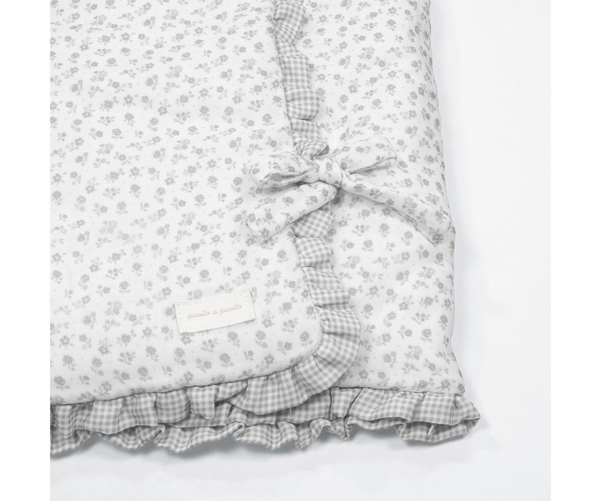 Sacco Nanna Coperta Little Bloom Flower Grey