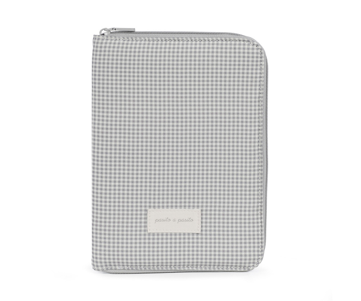 Porta Documenti Little Bloom Vichy Grey