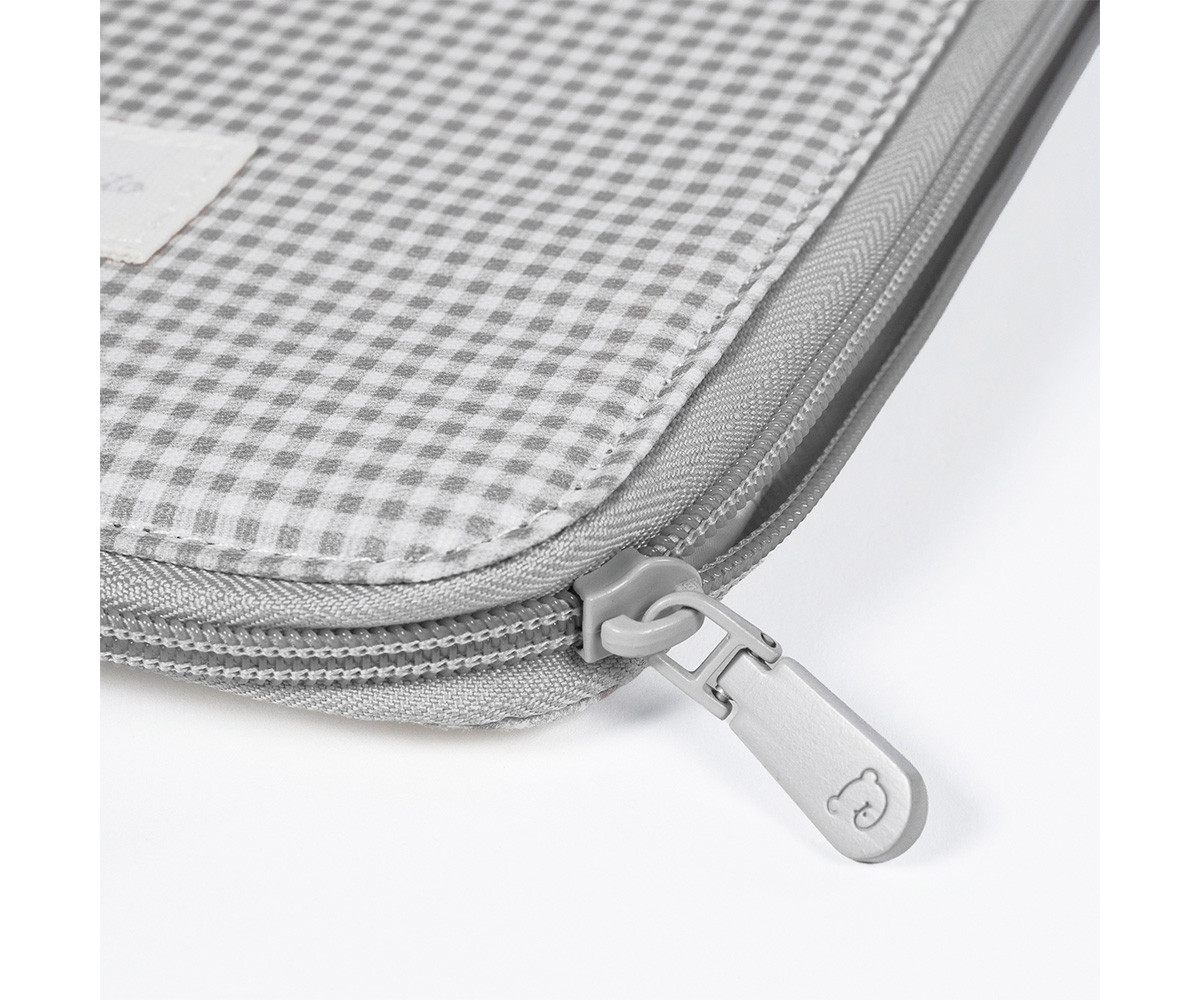 Porta Documenti Little Bloom Vichy Grey