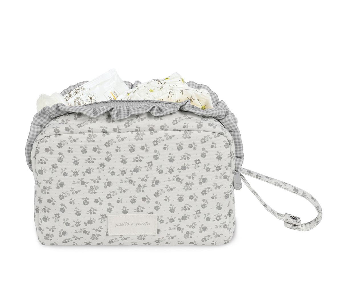 Beauty Case Little Bloom Flower Grey