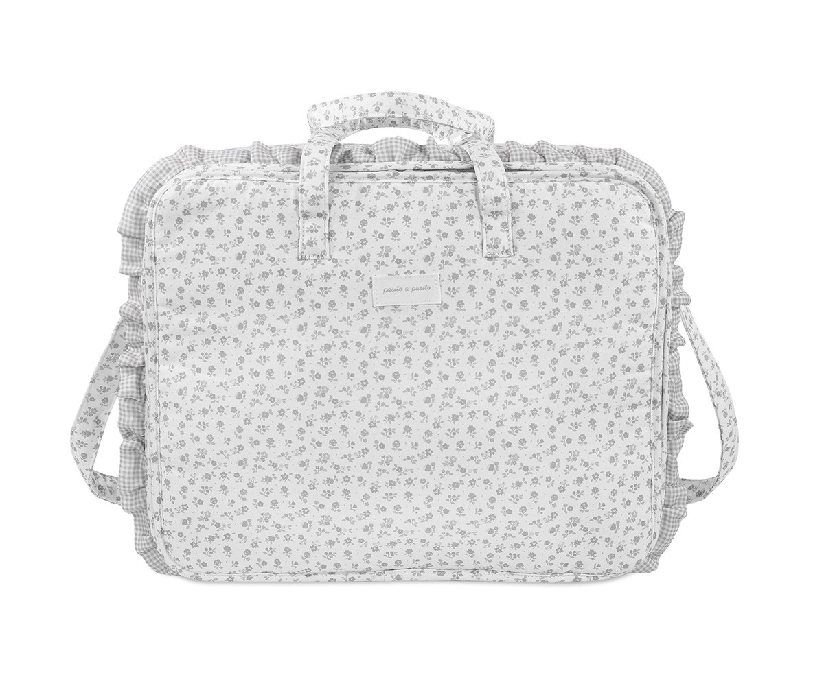 Valigia Little Bloom Flower Grey