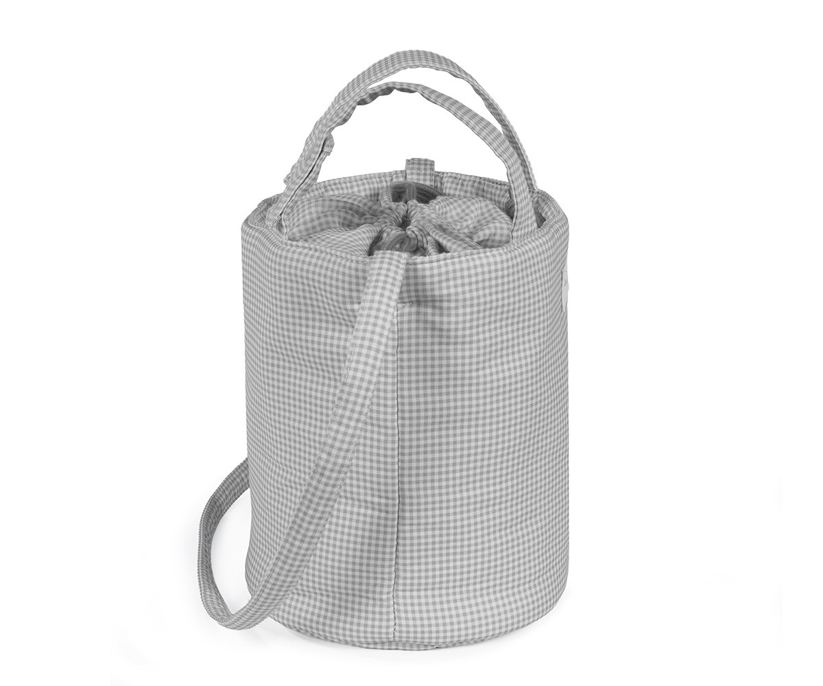 Borsa a Secchiello Bucket Little Bloom Vichy Grey