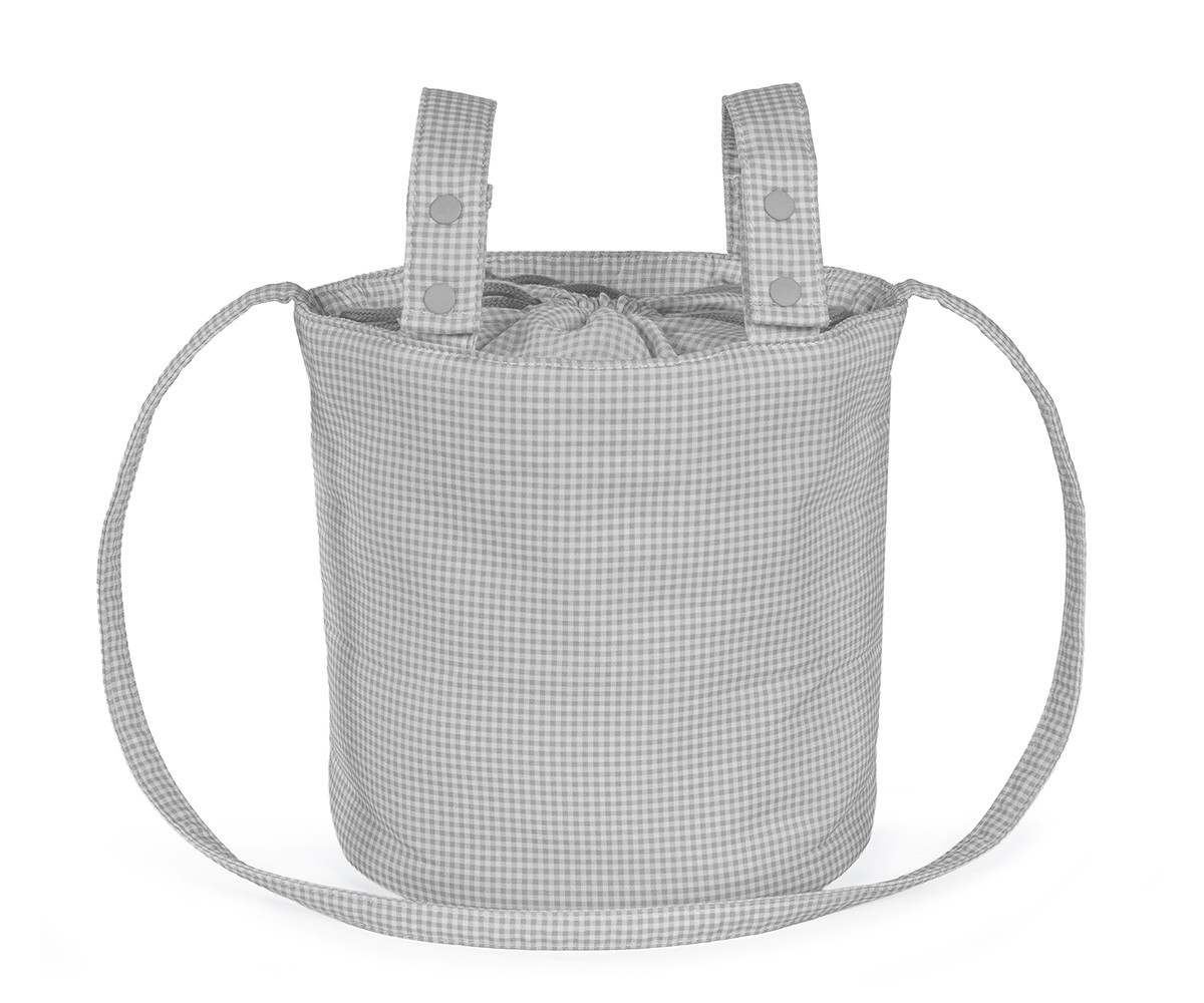 Borsa a Secchiello Bucket Little Bloom Vichy Grey