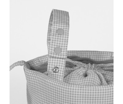 Borsa a Secchiello Bucket Little Bloom Vichy Grey