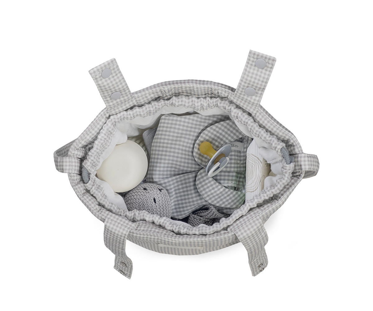 Borsa a Secchiello Bucket Little Bloom Vichy Grey