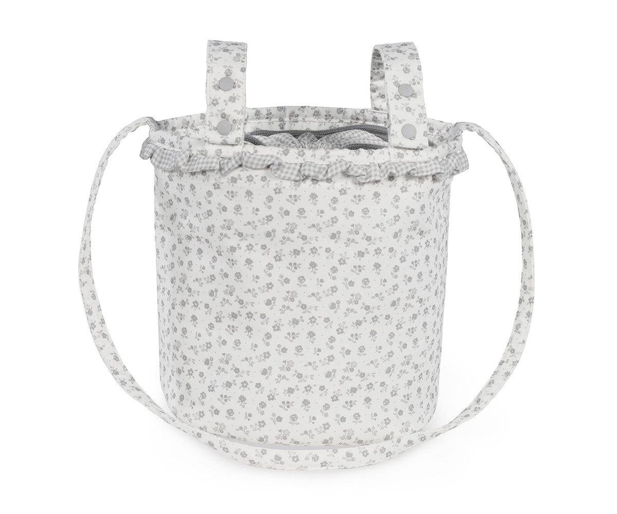 Borsa a Secchiello Bucket Little Bloom Flower Grey