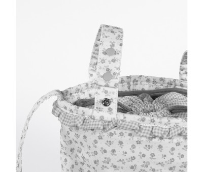 Borsa a Secchiello Bucket Little Bloom Flower Grey