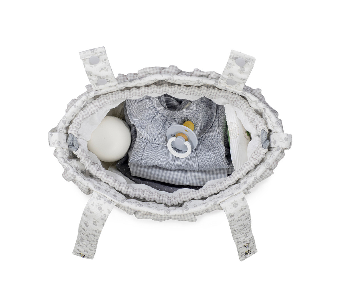 Borsa a Secchiello Bucket Little Bloom Flower Grey