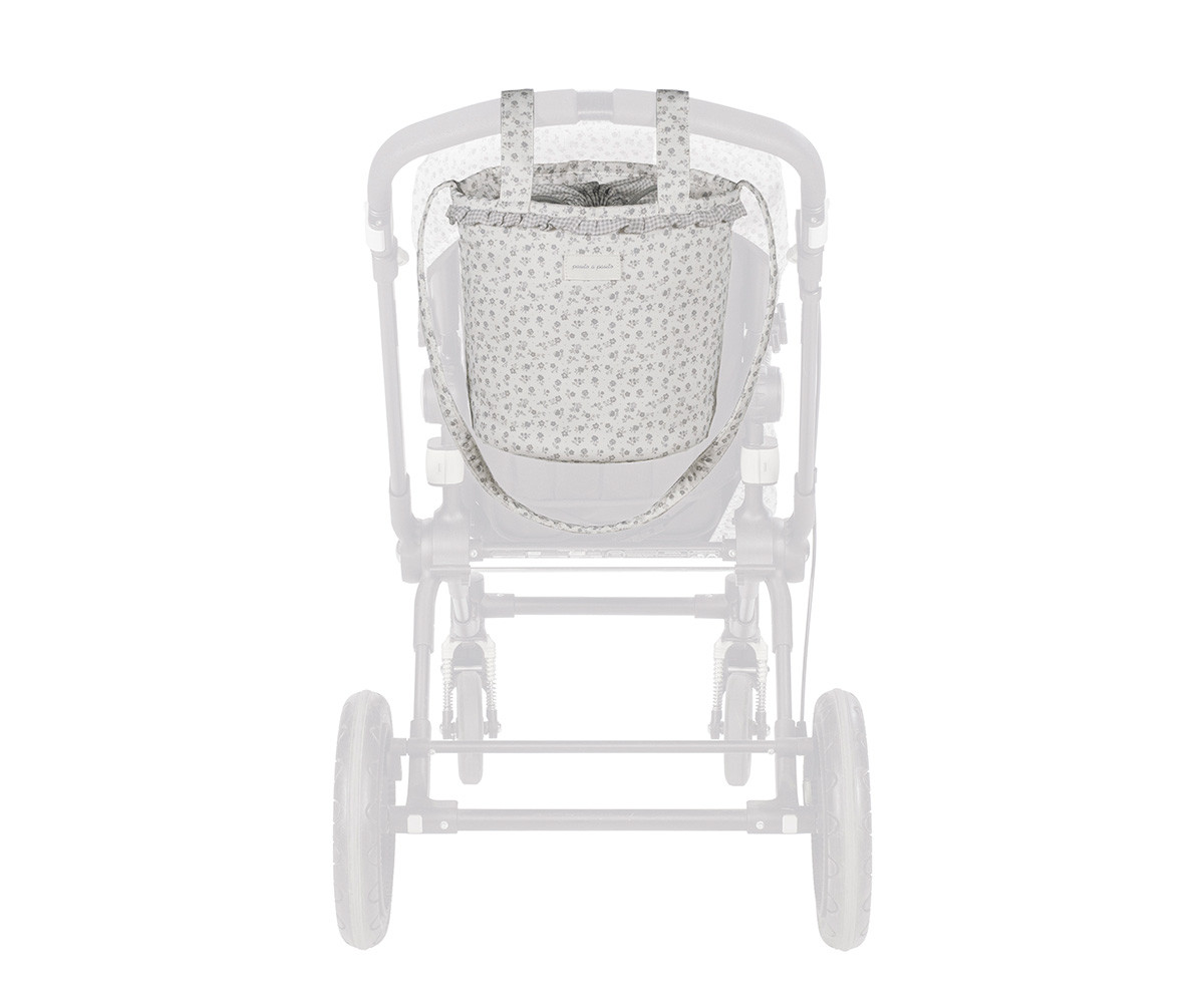 Borsa a Secchiello Bucket Little Bloom Flower Grey